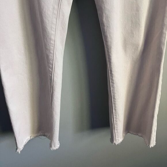 DL 1961 Vintage Off White Patti Straight Raw Hem Jeans Size 33 - Picture 4 of 12